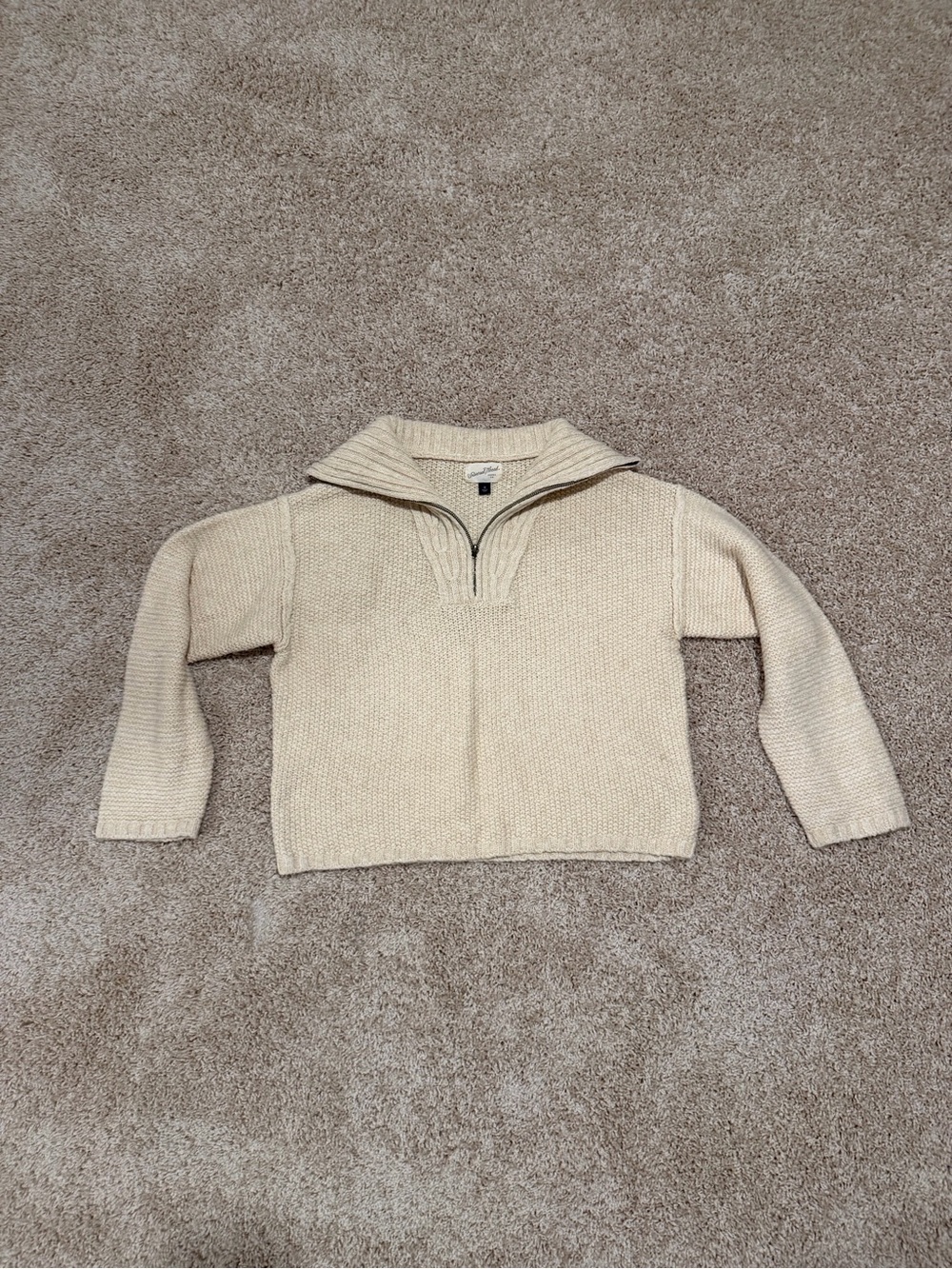 Classic Cream Half-Zip Women’s Sweater